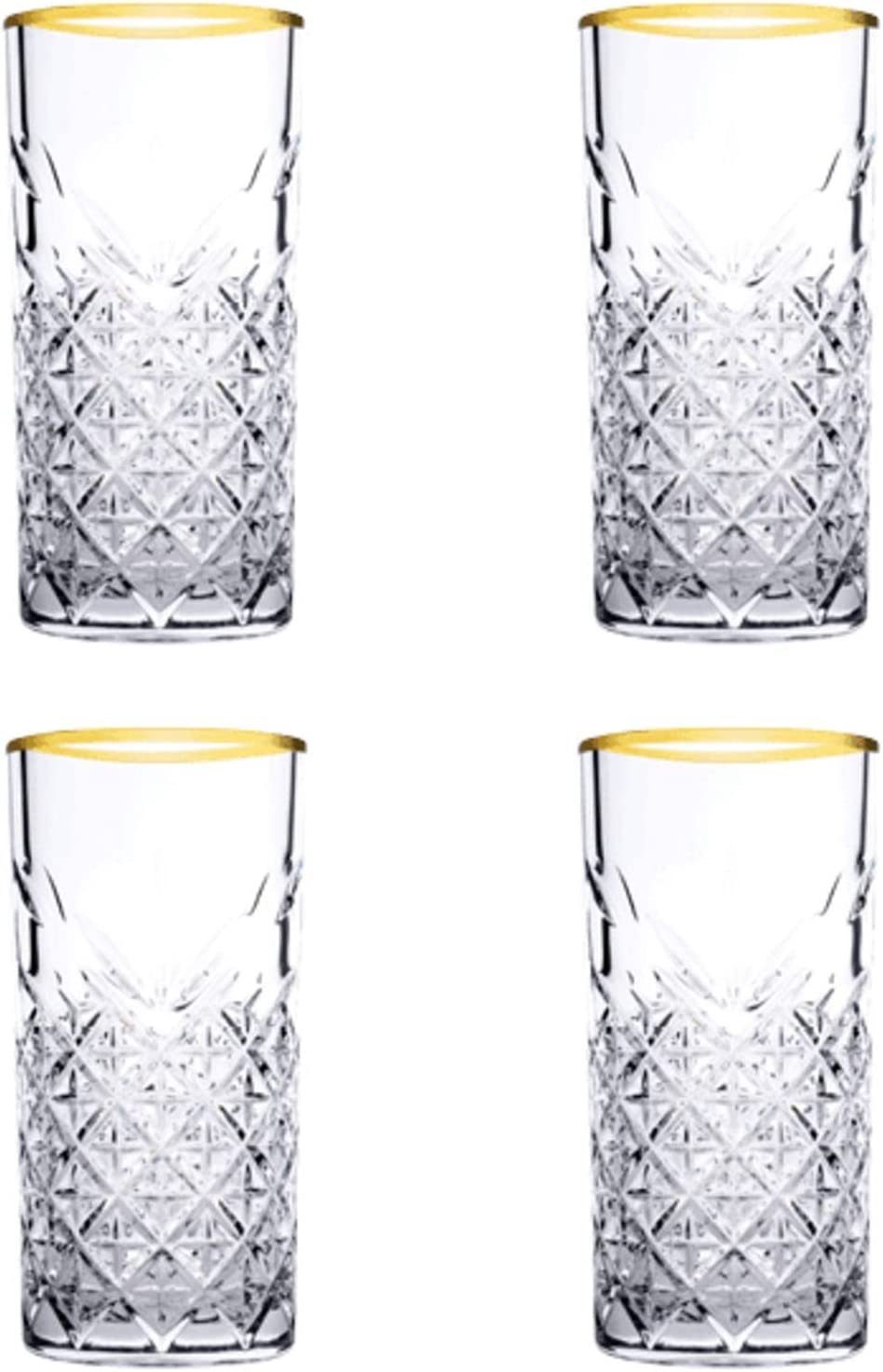 Longdrinkglas Timeless Trinkgläser Set, Glas gold, Set aus 4 Longdrinkgläsern