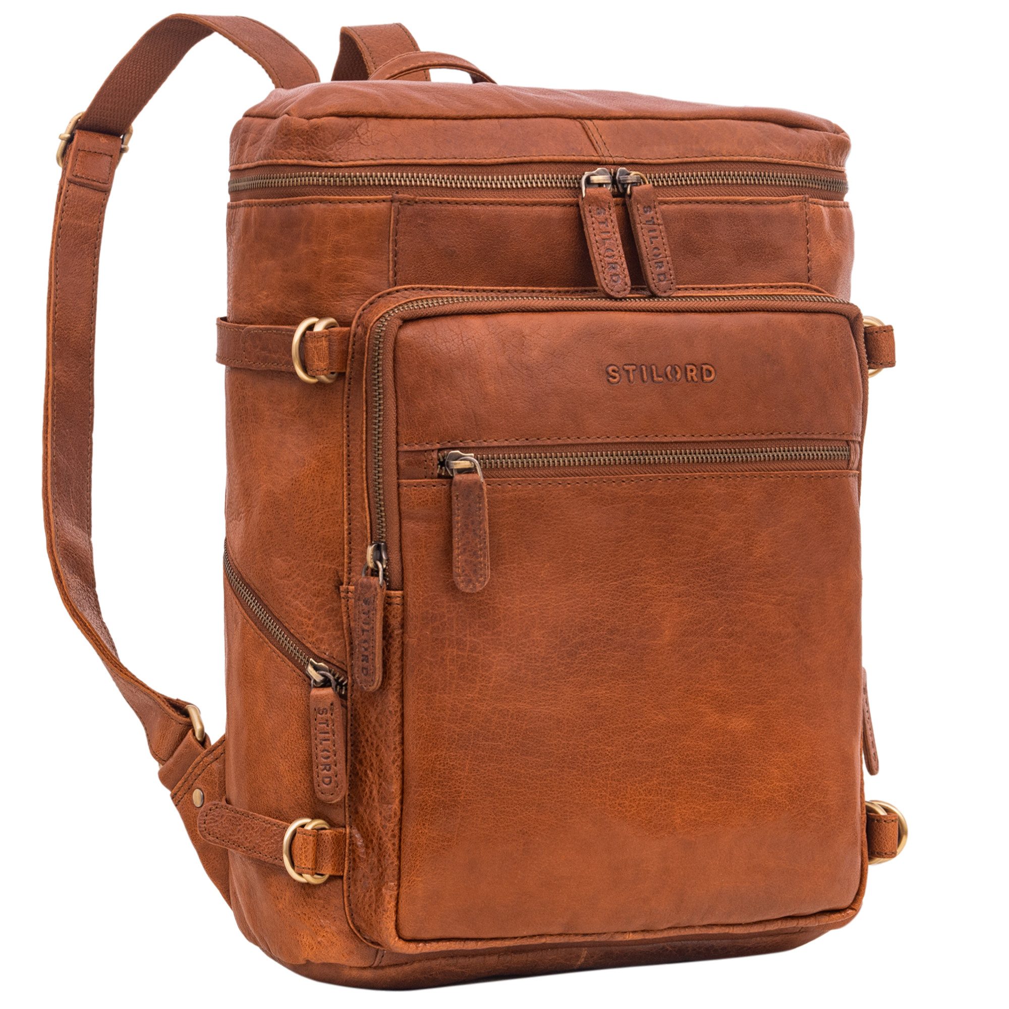 STILORD Notebookrucksack "Alvar" Businessrucksack Laptop-Fach 15.6 Zoll Herren Damen Echtleder