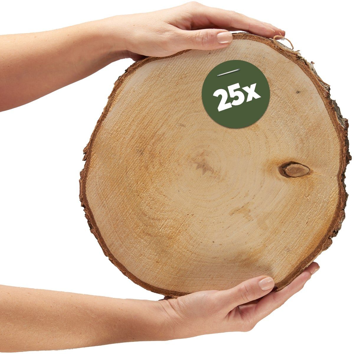 Thumbnail - matches21 HOME & HOBBY Bastelnaturmaterial Grosse Baumscheiben 25 Stk. Dekoholz Holzscheiben Holzplatten 30 cm, (25-tlg)...