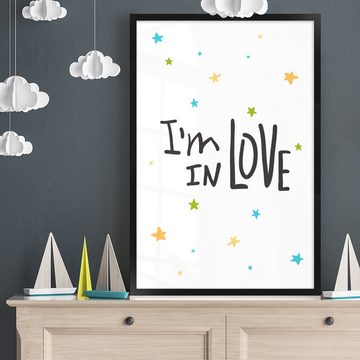 WANDStyle Bild mit Rahmen I´m in Love, süßes Poster fürs Kinderzimmer, in verschiedenen Größen