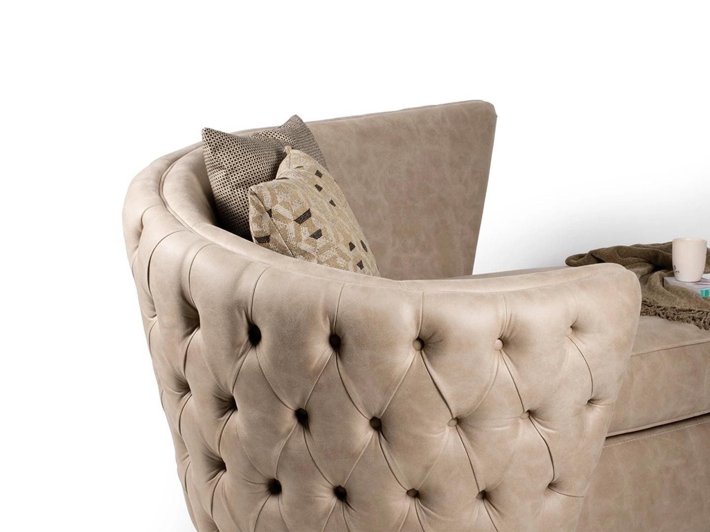 Xlmoebel Chaiselongue XLMOEBEL Chaiselongue aus Holz in elegantem Beige, Chaiselongue 1 Teile, Made in Europa