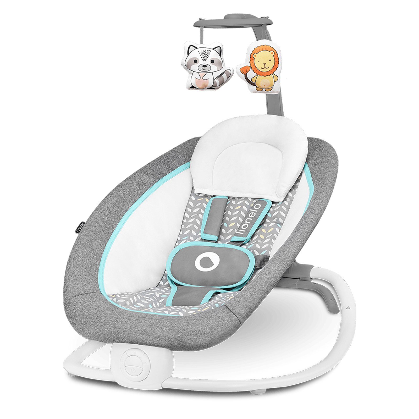 lionelo Babywippe Pascal, Verstellung der Rückenlehne Sanfte Vibrationen Anti-Rutsch-Kappen