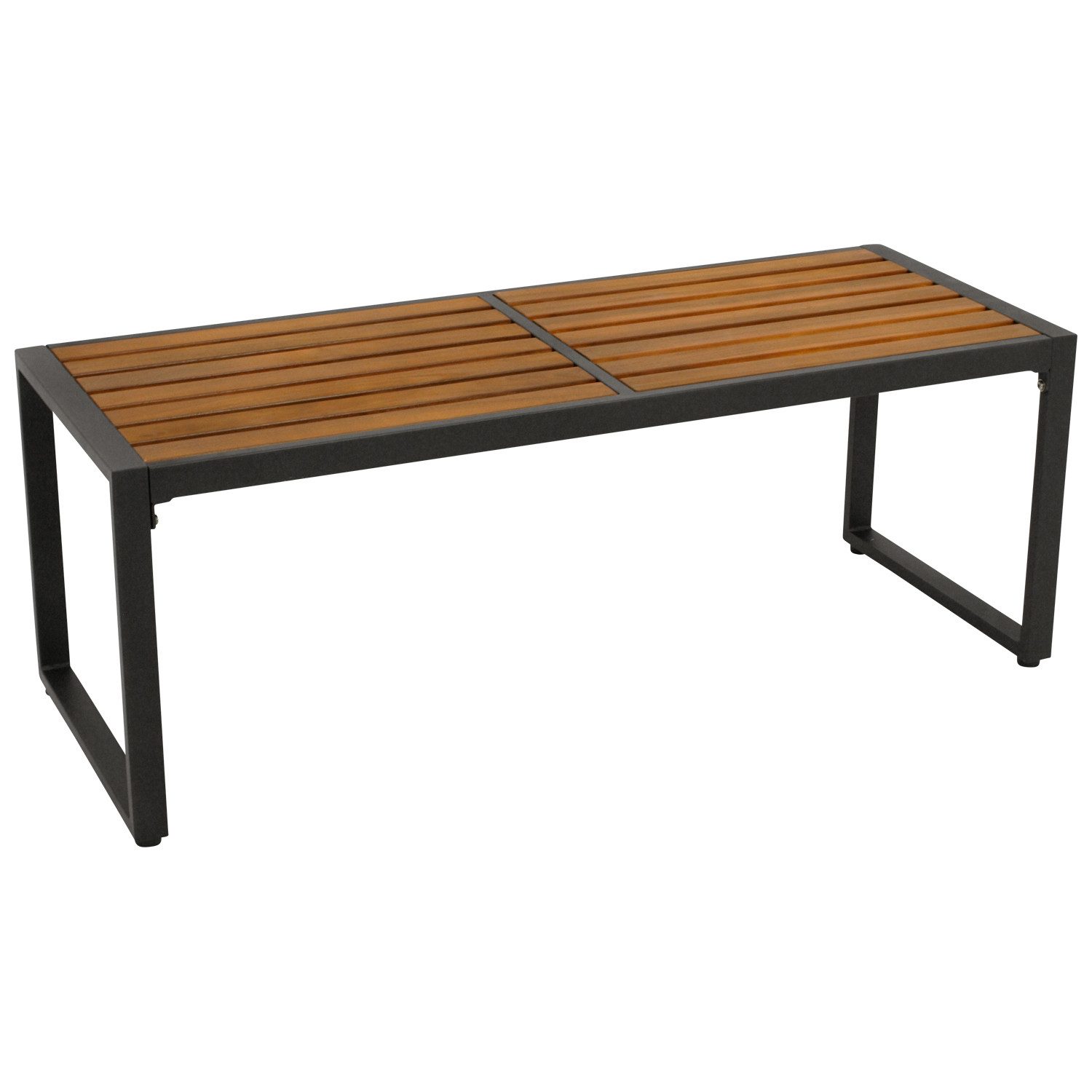 DEGAMO Gartenbank Hockerbank RAGUSA 2-sitzer, Metall anthrazit + Akazie geö günstig online kaufen