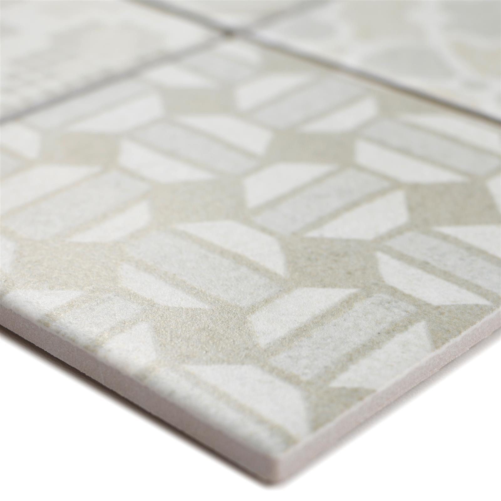 Mosafil Mosaikfliesen Keramik Mosaikfliesen Romantica Retro, Keramik 29.800x29.800, weiß, Verlegefertig auf ein Netz geklebt - Frostsicher - Wasserfest -
