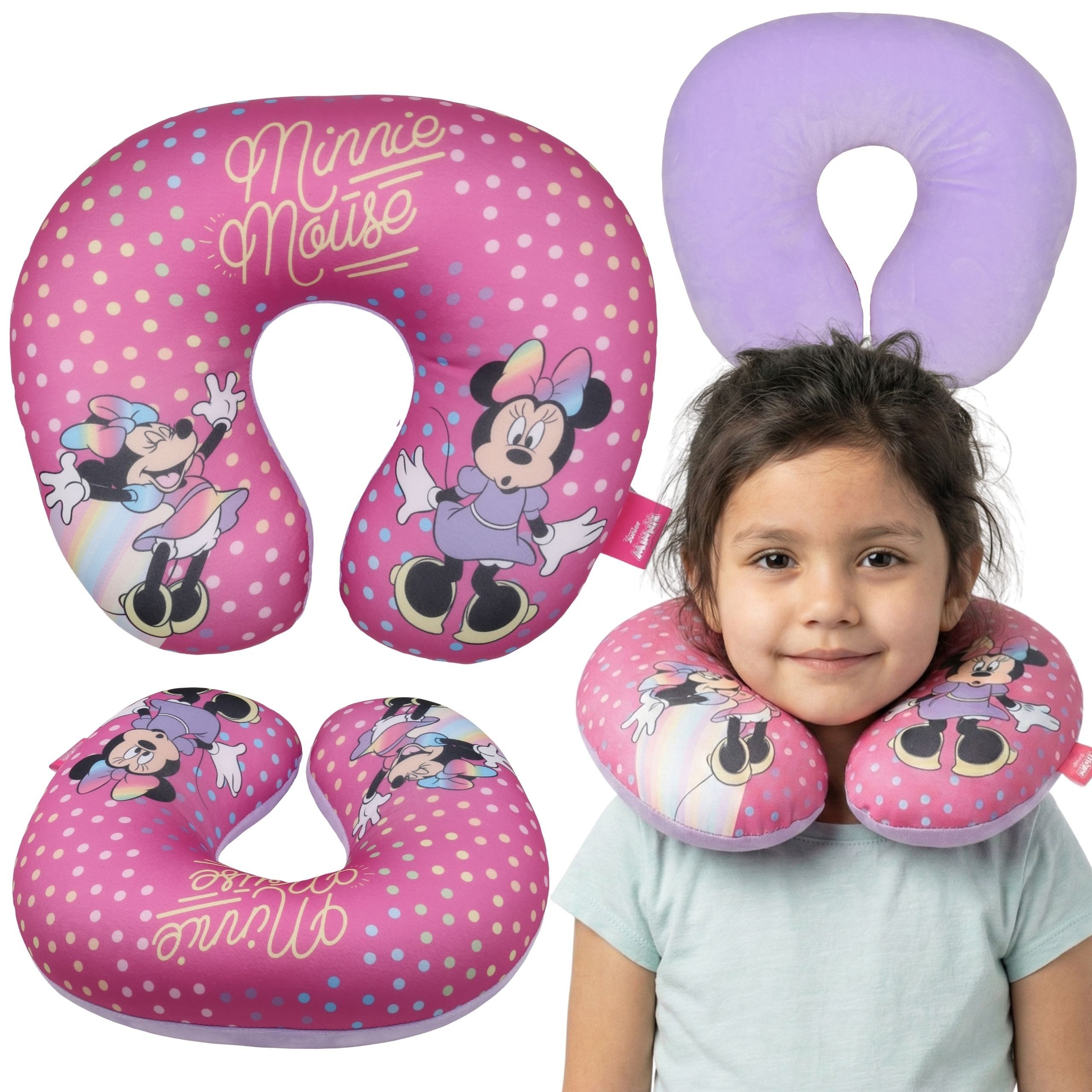 Disney Minnie Mouse Reisekissen Disney Minnie Mouse Reisekissen, Nackenkissen f. Flugzeug&Auto 26x30cm