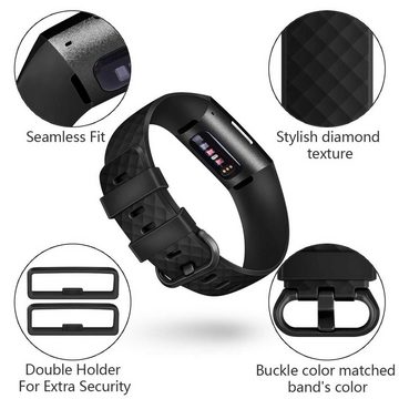 CoolGadget Smartwatch-Armband Fitnessarmband aus TPU / Silikon, für Fitbit Charge 3 / 4 Sport Uhrenarmband Fitness Band Unisex Größe L