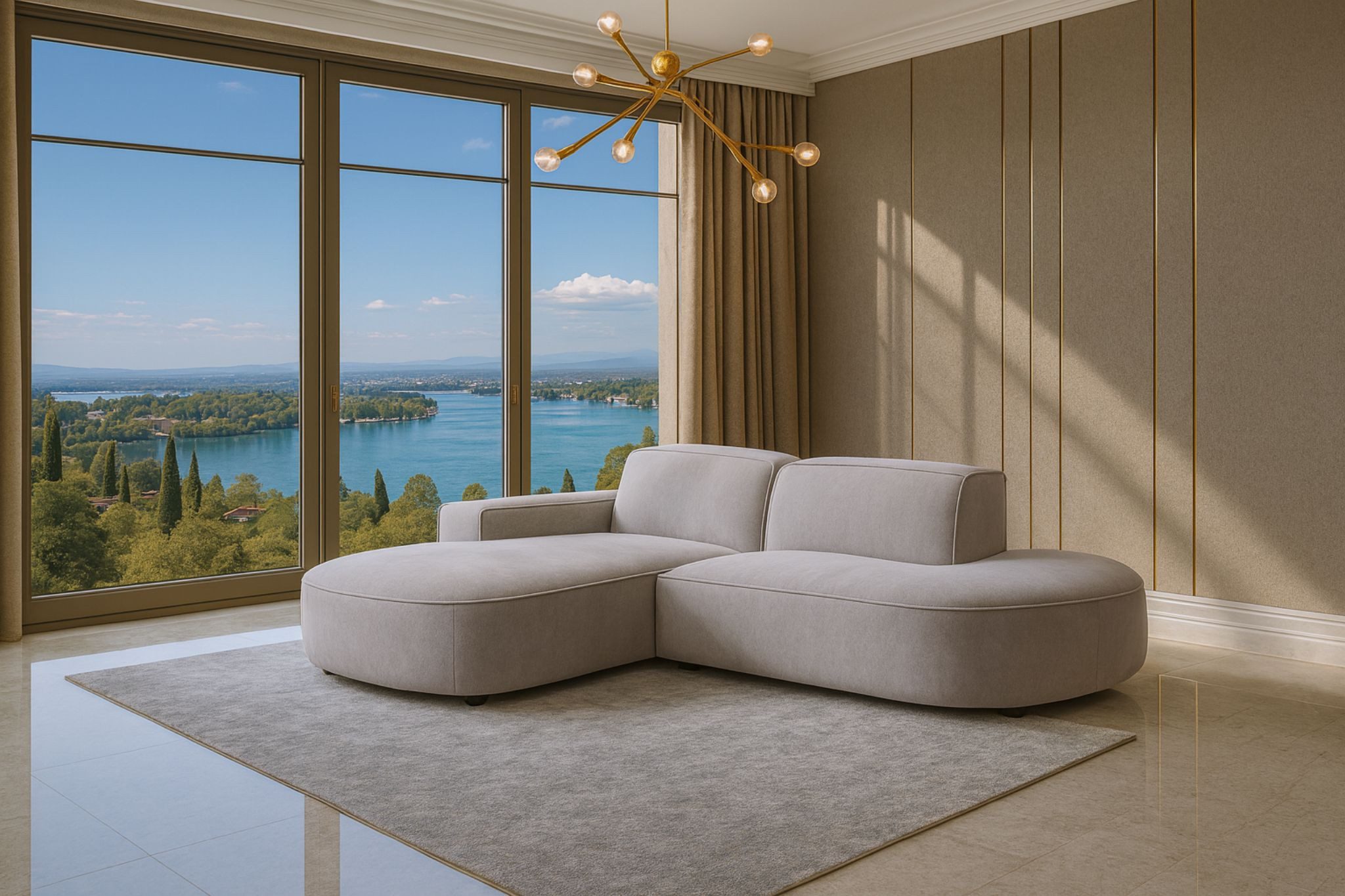 Kaiser Мебель Ecksofa Ecksofa Cursal Atelier – modern, rund und unverwechselbar elegant, L-Form, sanfte Rundungen, modernes Design, haustierfreundliche Stoffe