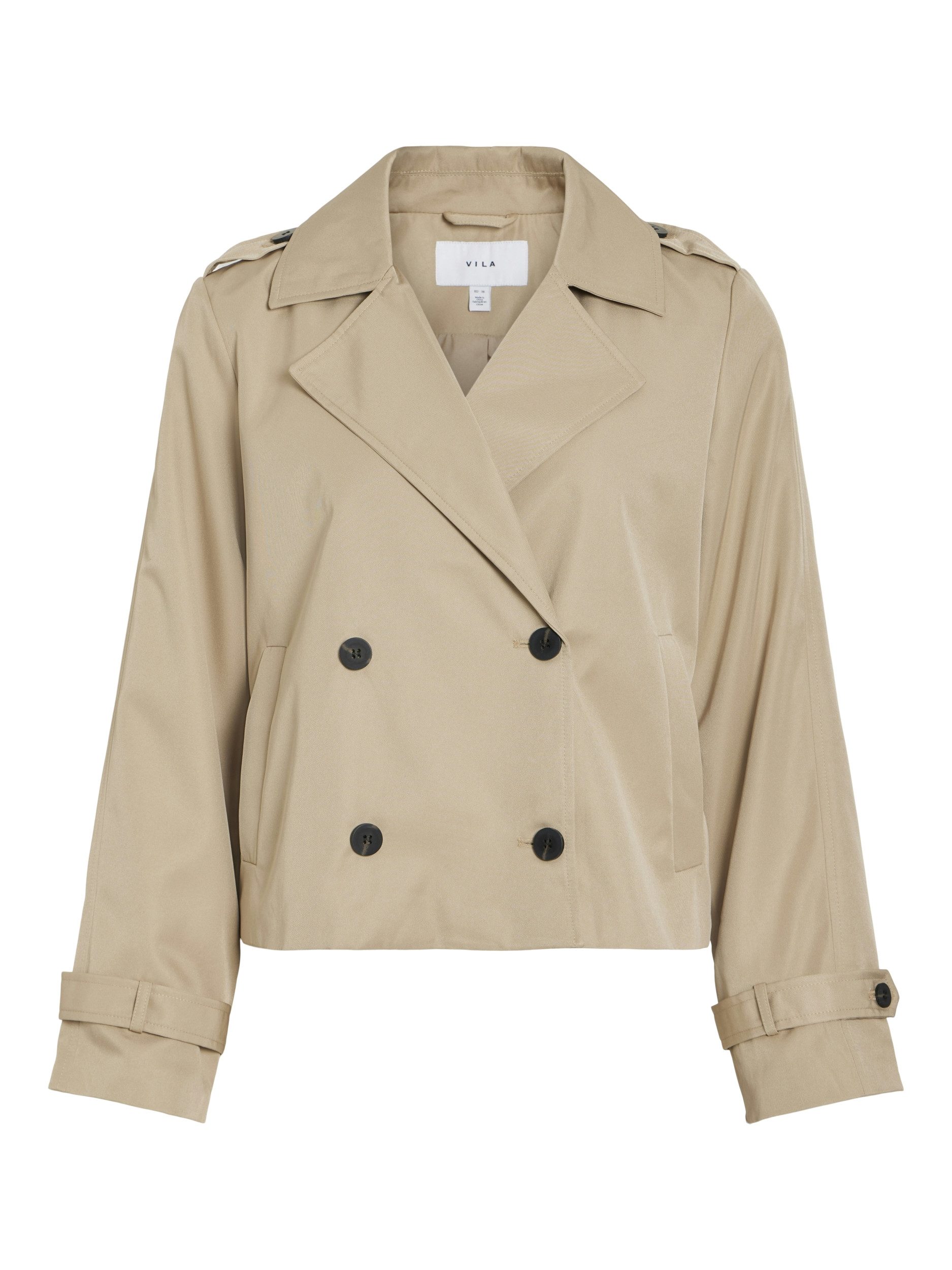 Vila Blouson VIADDISON L/S SHORT TRENCHCOAT Savannah Tan