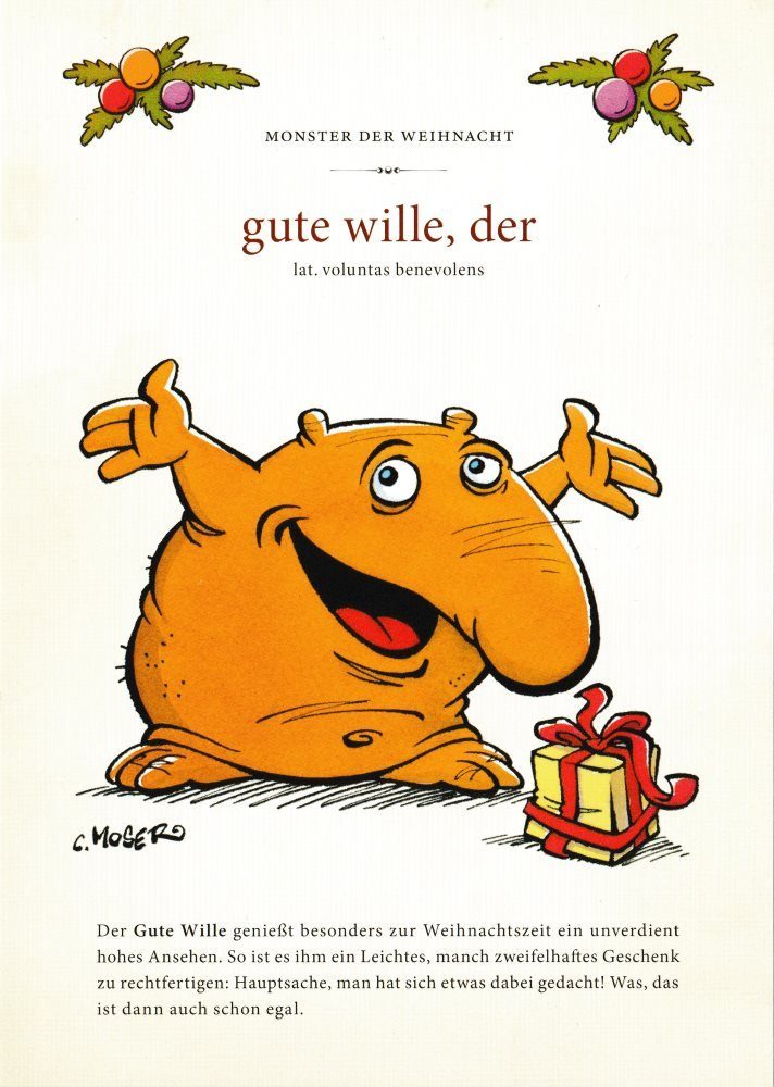 Postkarte mit allen "Monster Alltags"- ... n-Set 3 des aus der Weihnachtsmotiven