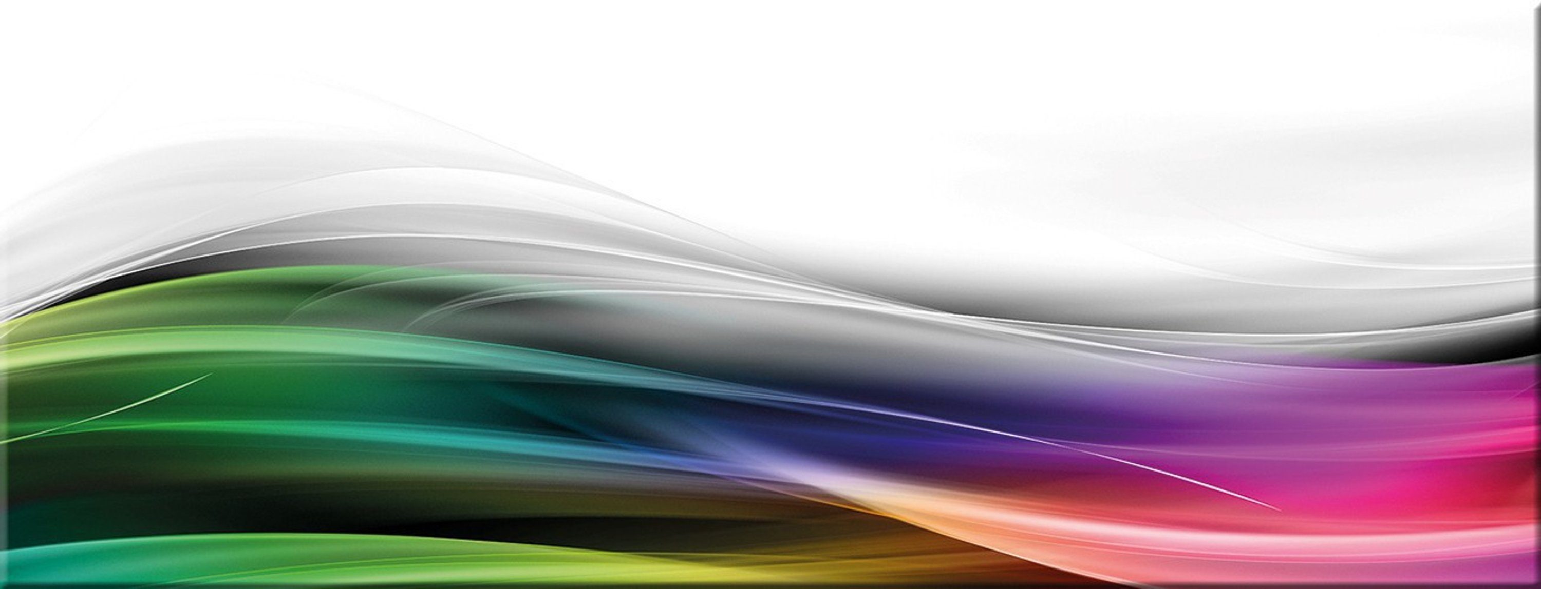 farbenfroh, bunte bunt abstrakt Glas Modern-Art: Welle artissimo Welle Glasbild 80x30cm Glasbild aus Biold