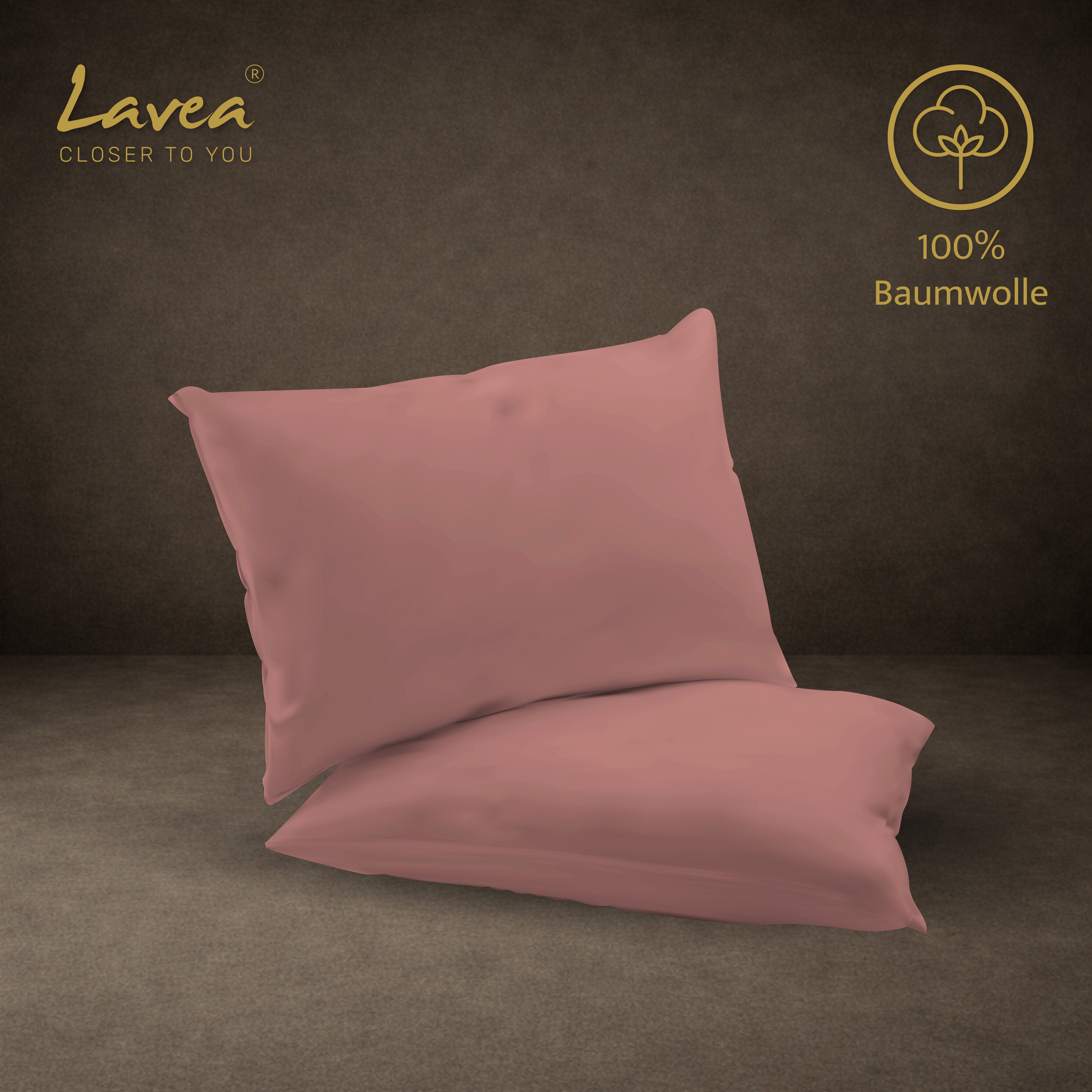 Lavea Kissenbezug 2er Set 100% Baumwolle flauschig, Jasmin, Kissenhülle, Kissenbezüge, (2 Stück), pflegeleicht, langlebige Qualität, mit Reißverschluss