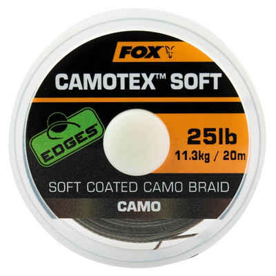 FOX International Vorfachschnur Fox Edges Camotex Stiff Vorfachschnur Camo 20m, 20 m Länge, (1-St), 15,9kg Tragkraft