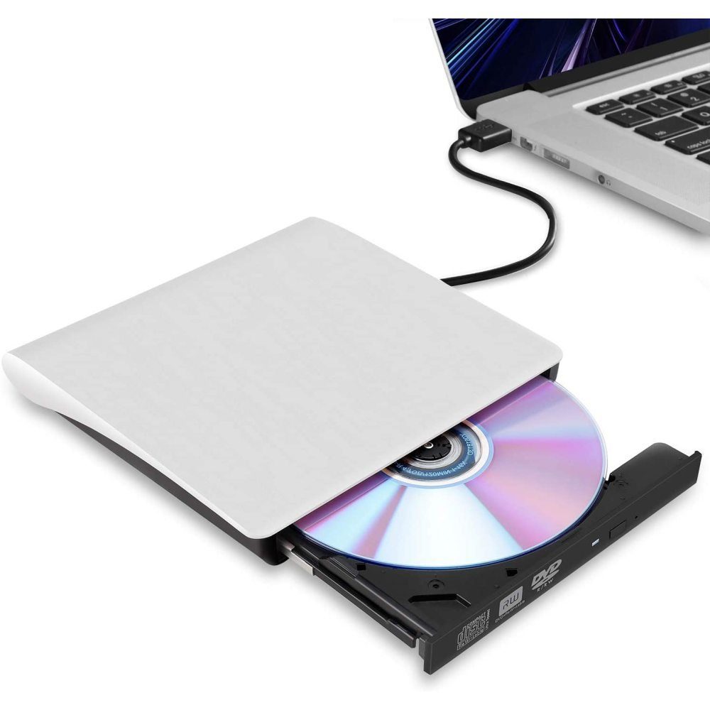 GelldG »Externes CD DVD Laufwerk/Brenner USB 2.0 Tragbare CD DVD-RW Brenner  und DVD/CD Lesegerät, Plug-and-play /niedriger Lärm, für Laptop, Desktop,  Mac, MacBook, OS, Windows/Linux« CD-Brenner