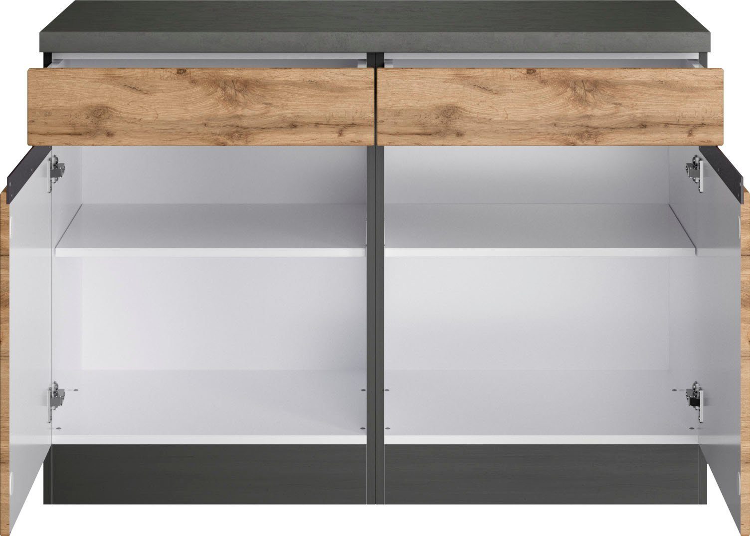 KOCHSTATION Unterschrank KS-Riesa Breite 120 cm, MDF-Fronten