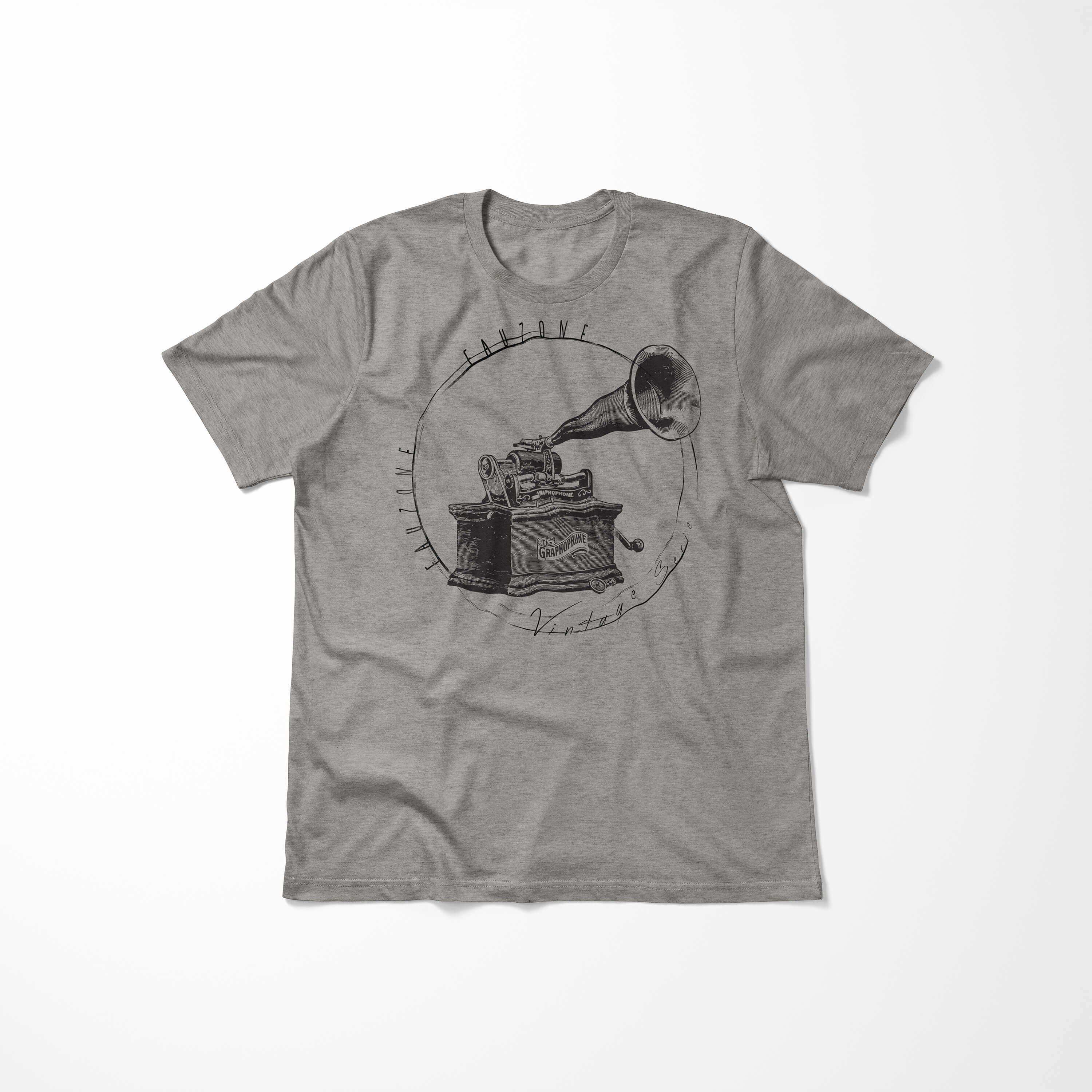 Herren T-Shirt T-Shirt Sinus Ash Vintage Grammophon Art