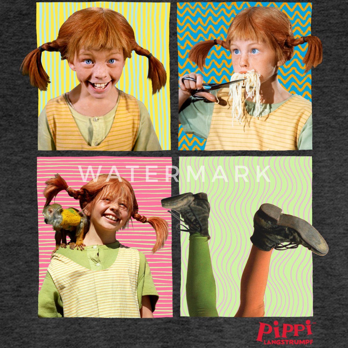 Spreadshirt T-Shirt Pippi Langstrumpf Portraits Von Pippi Kinder Premium Langarmshirt (1-tlg)