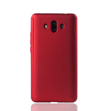 König Design Handyhülle Huawei Mate 10, Huawei Mate 10 Handyhülle 360 Grad Schutz Full Cover Rot
