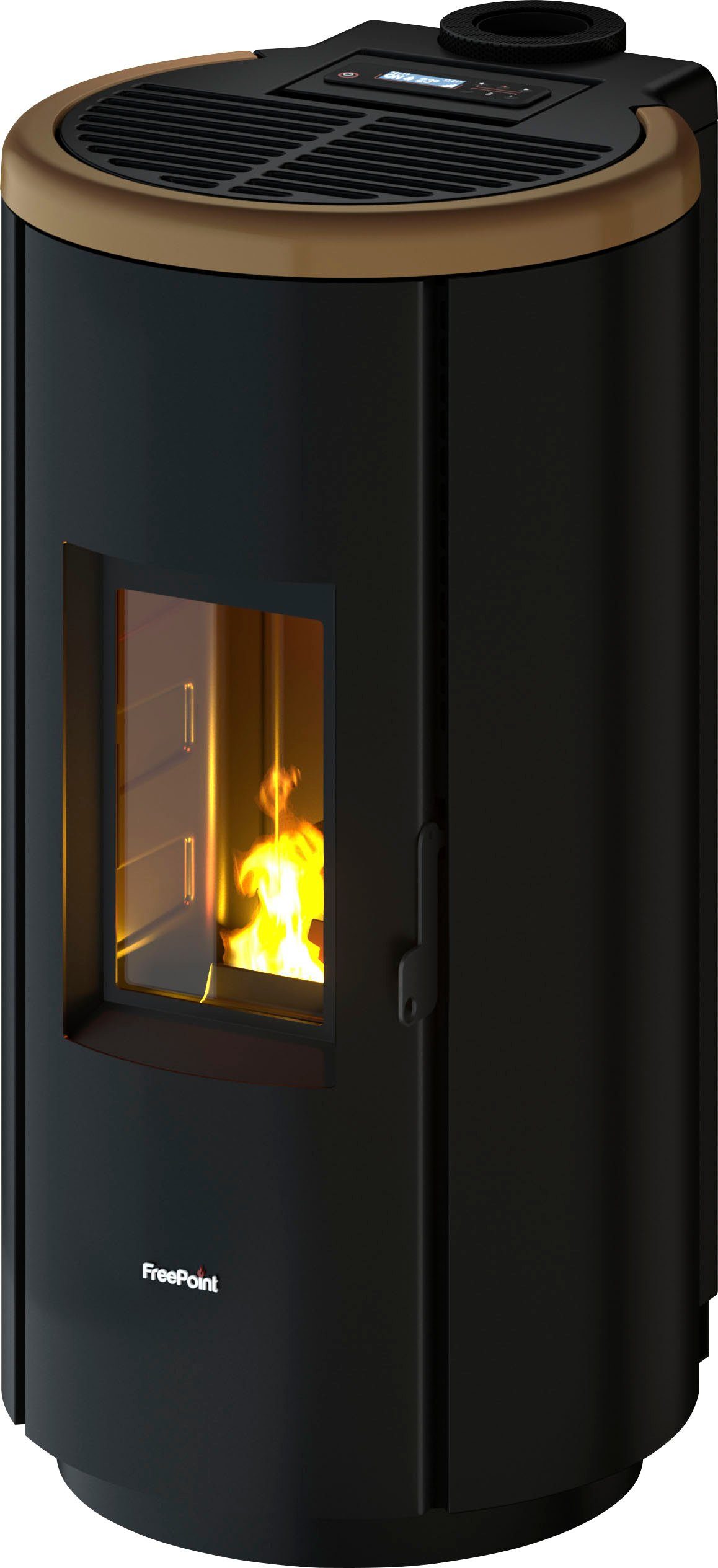 Freepoint Chrome 7 pellet stove, 7.7 kW, intermittent burning