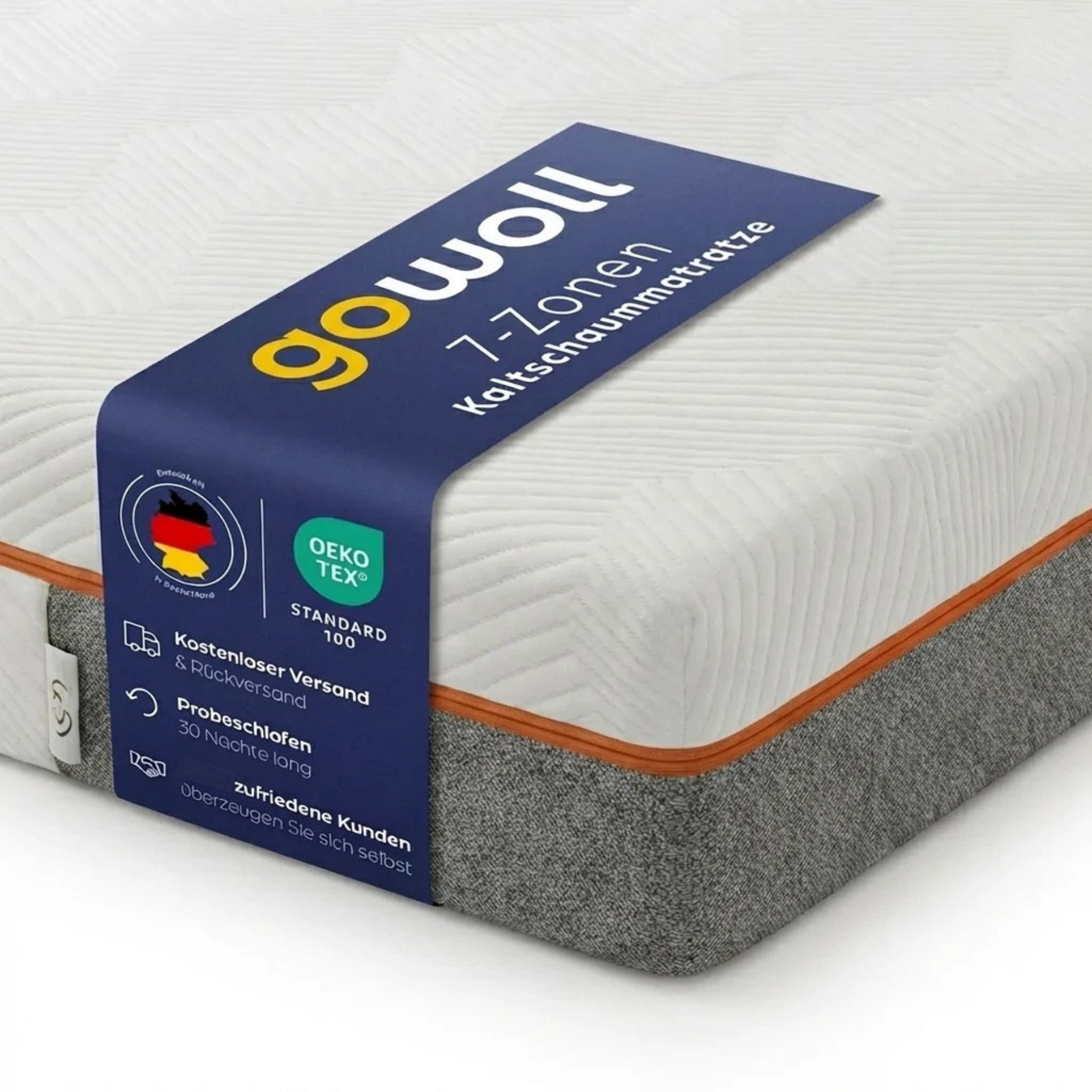 Kaltschaummatratze 7 Zonen Allergenfrei Matratze Bezug abnehmbar & waschbar mit Aloevera, gowoll, 18 cm hoch, (H3 Duo Comfort), matratze 90x200, ergonomisch, atmungsaktiv, orthopädisch