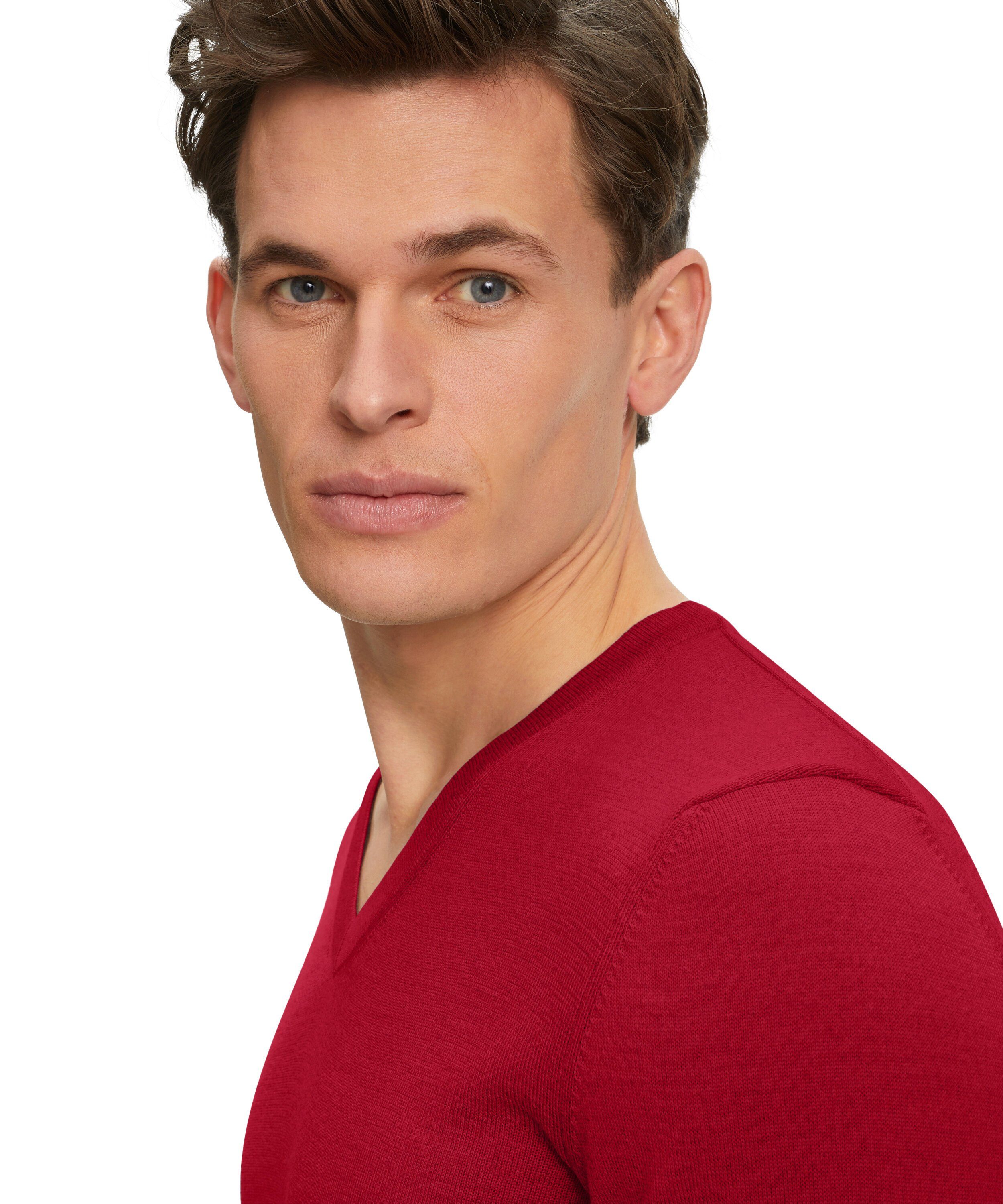 FALKE Strickpullover (1-tlg) aus extrafeiner red reiner, Merinowolle sporty (8003)