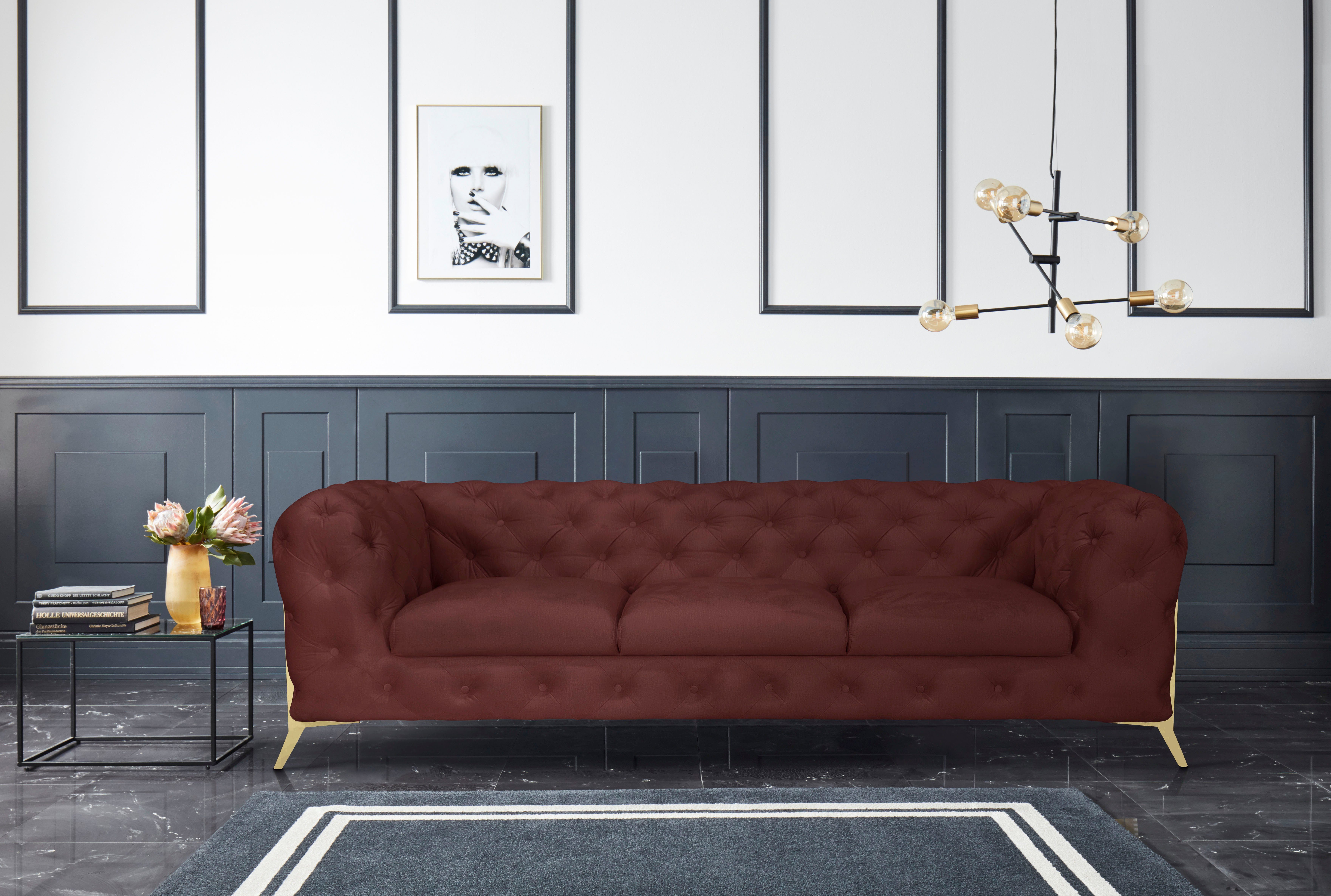 Leonique Chesterfield-Sofa Amaury, aufwändige Knopfheftung, moderne günstig online kaufen