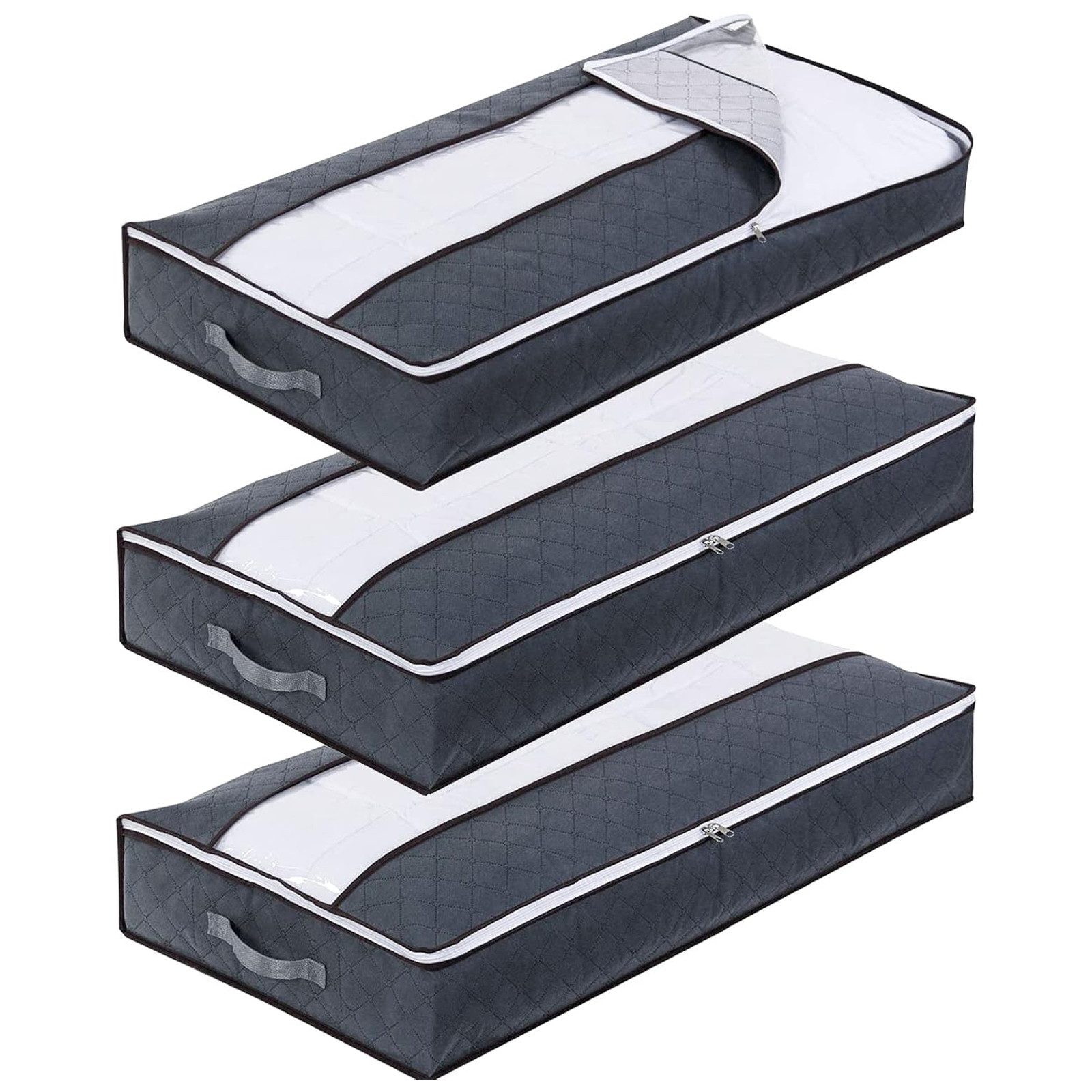 STILVORA Aufbewahrungsbox 3er Unterbettkommode Unterbettbox Stoff faltbar A günstig online kaufen