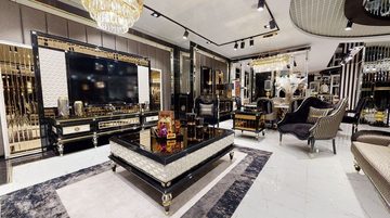 Casa Padrino Sessel Luxus Art Deco Wohnzimmer Sessel Schwarz / Gold - Art Deco Wohnzimmer & Hotel Möbel - Luxus Kollektion