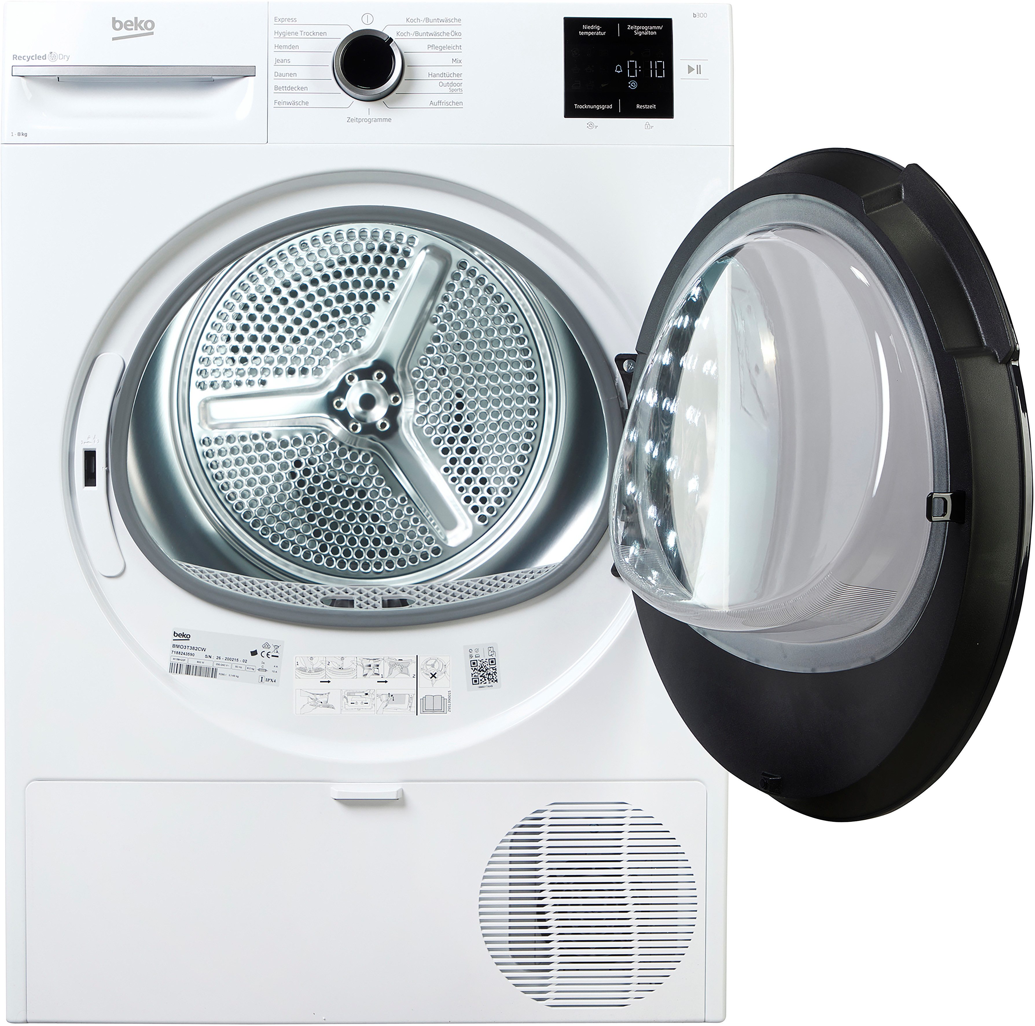 BEKO Wärmepumpentrockner BMO3T382CW, AquaWave Schontrommel für besonders schonendes Trocknen
