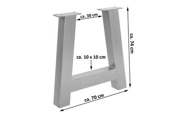 Junado® Tischgestell, aus Metall in A-Form, in silber oder schwar