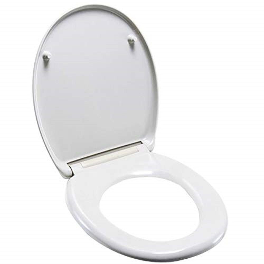 spirella WC-Sitz HARRY, Premium Toilettendeckel zur Soft bruchsicher, Scharniere weiß Schnellreinigung, oval, Close Edelstahl einfachen Absenkautomatik, hohe Stabilität, mit Quick-Release-Funktion Kunststoff, Thermoplast aus leichtem PP