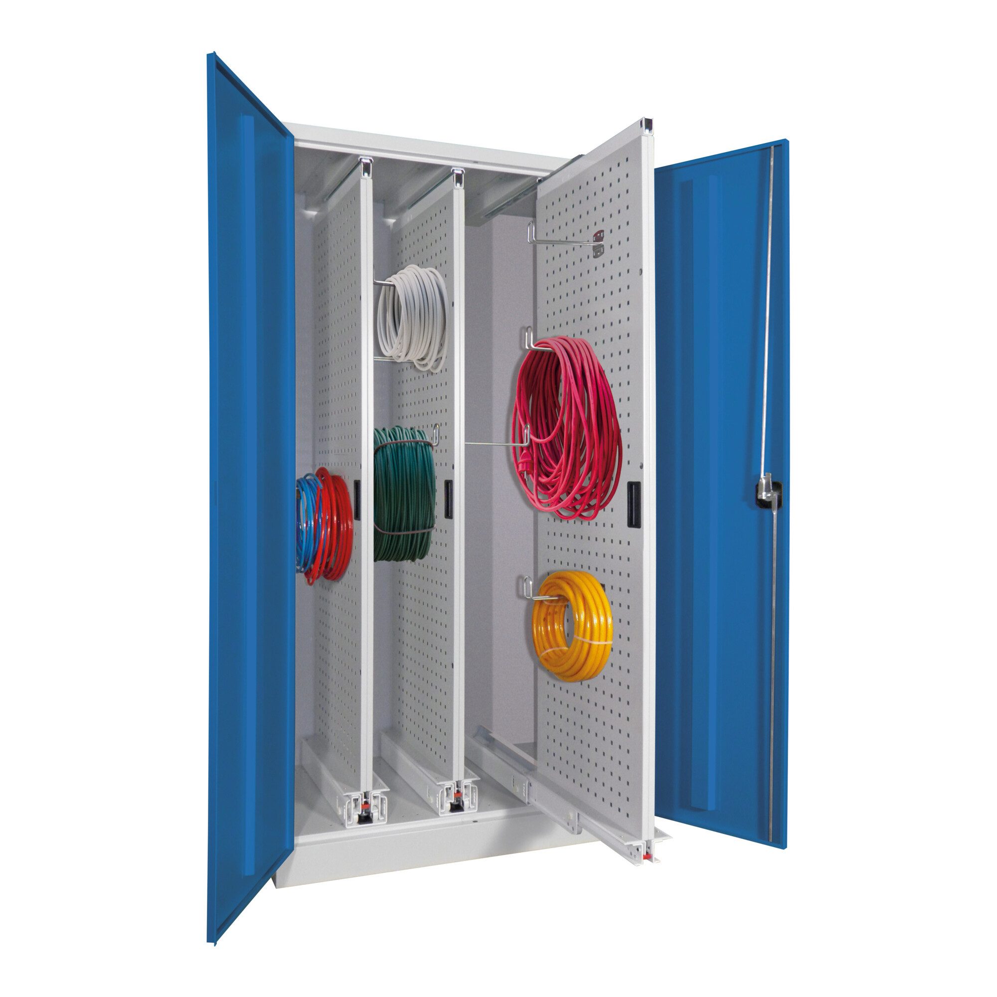 Pavoy Regal Pavoy Stahl-Vertikalauszugsschrank, 1950x1000x600, 3 Auszüge, RAL 7035
