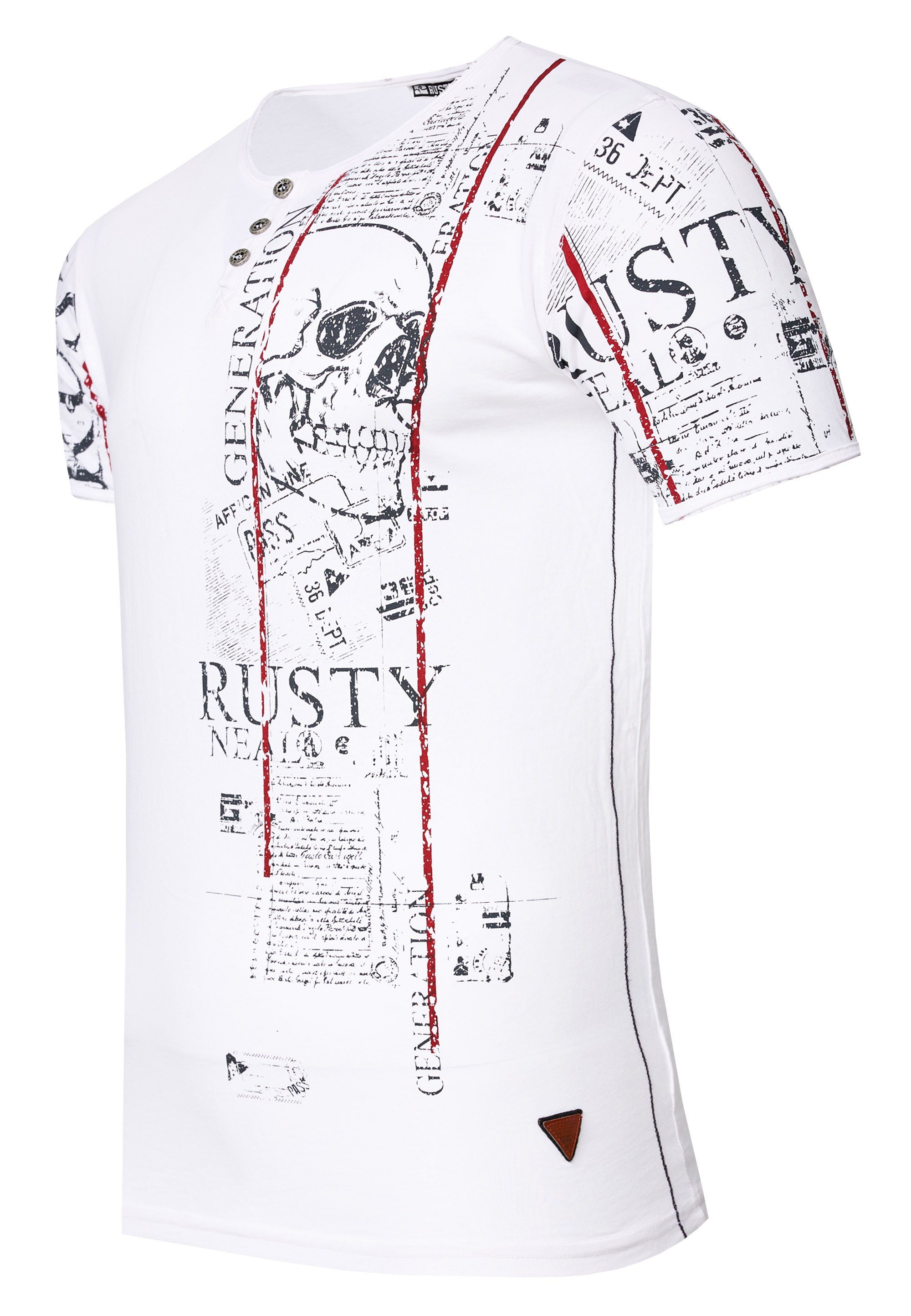 Rusty Neal T-Shirt im Used-Look mit Allover-Print