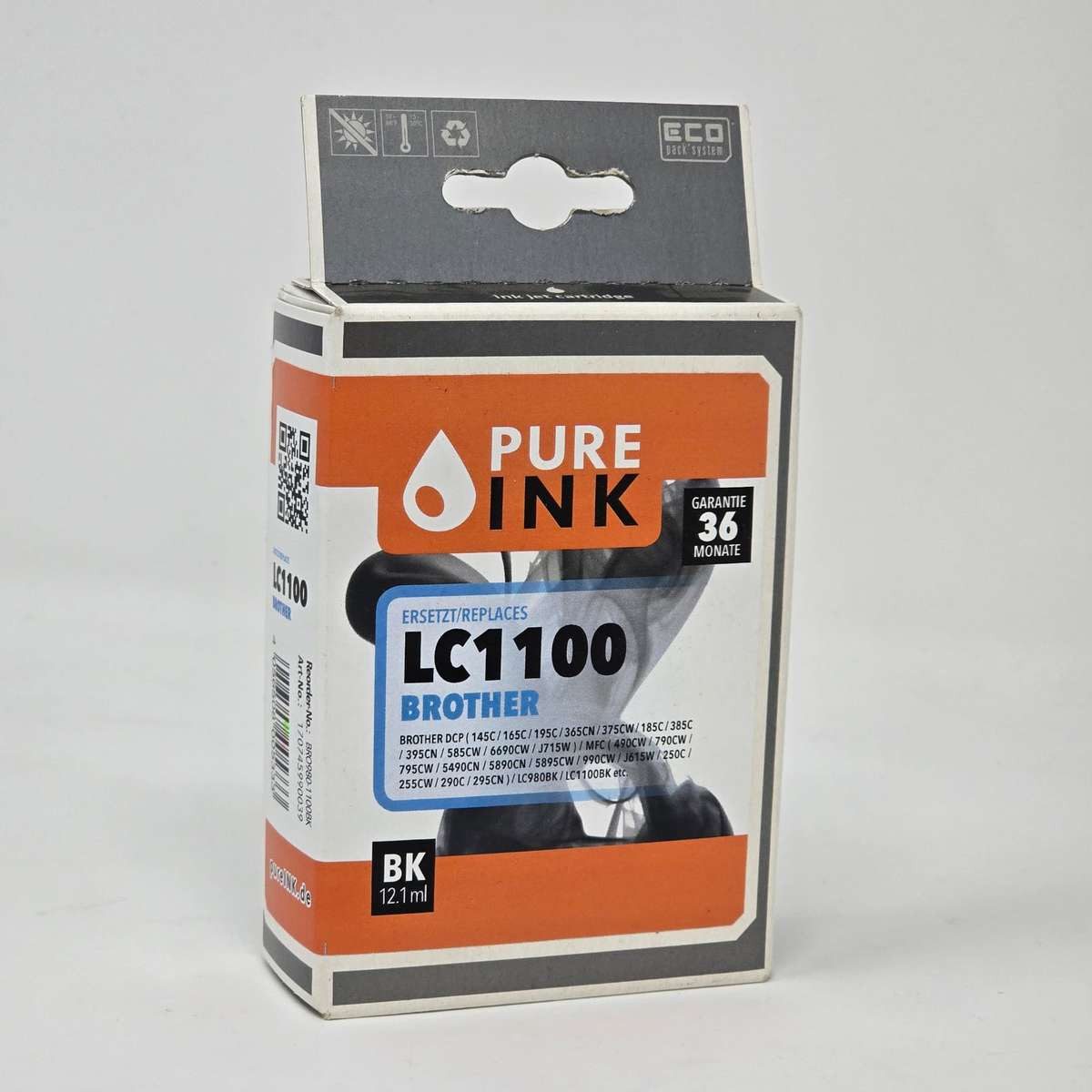 Pure Ink Tintenpatronen ersetzt Brother LC-1100 LC1100 black/schwarz Tintenpatrone