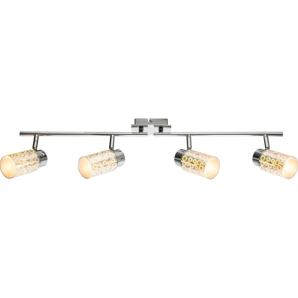 GLOBO LIGHTING LED Deckenleuchte, Leuchtmittel inklusive, Warmweiß, LED Decken Lampe Spot Strahler Lampe Leuchte Beleuchtung Chrom Glas