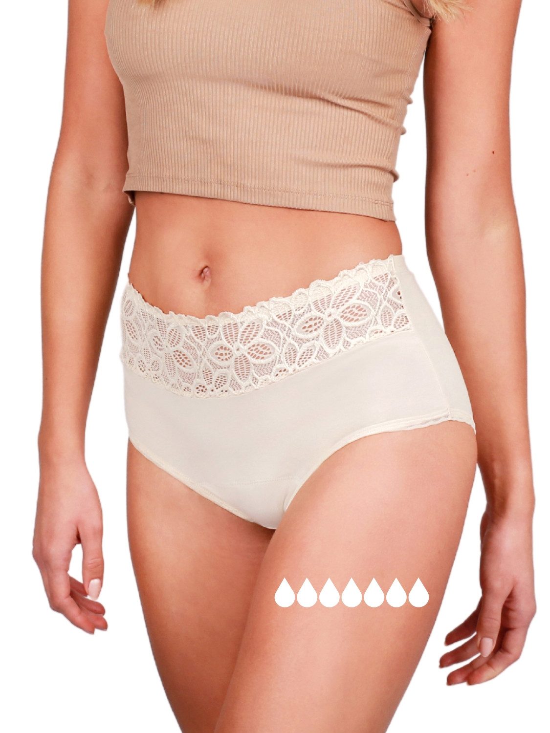 Taynie Periodenslip Deluxe ultra - Нижнее белье периода sehr starke Blutung - Damen (1-St., 1er-Pack) Auslaufsichere Нижнее белье периода / Periodenslip aus Bio Baumwolle