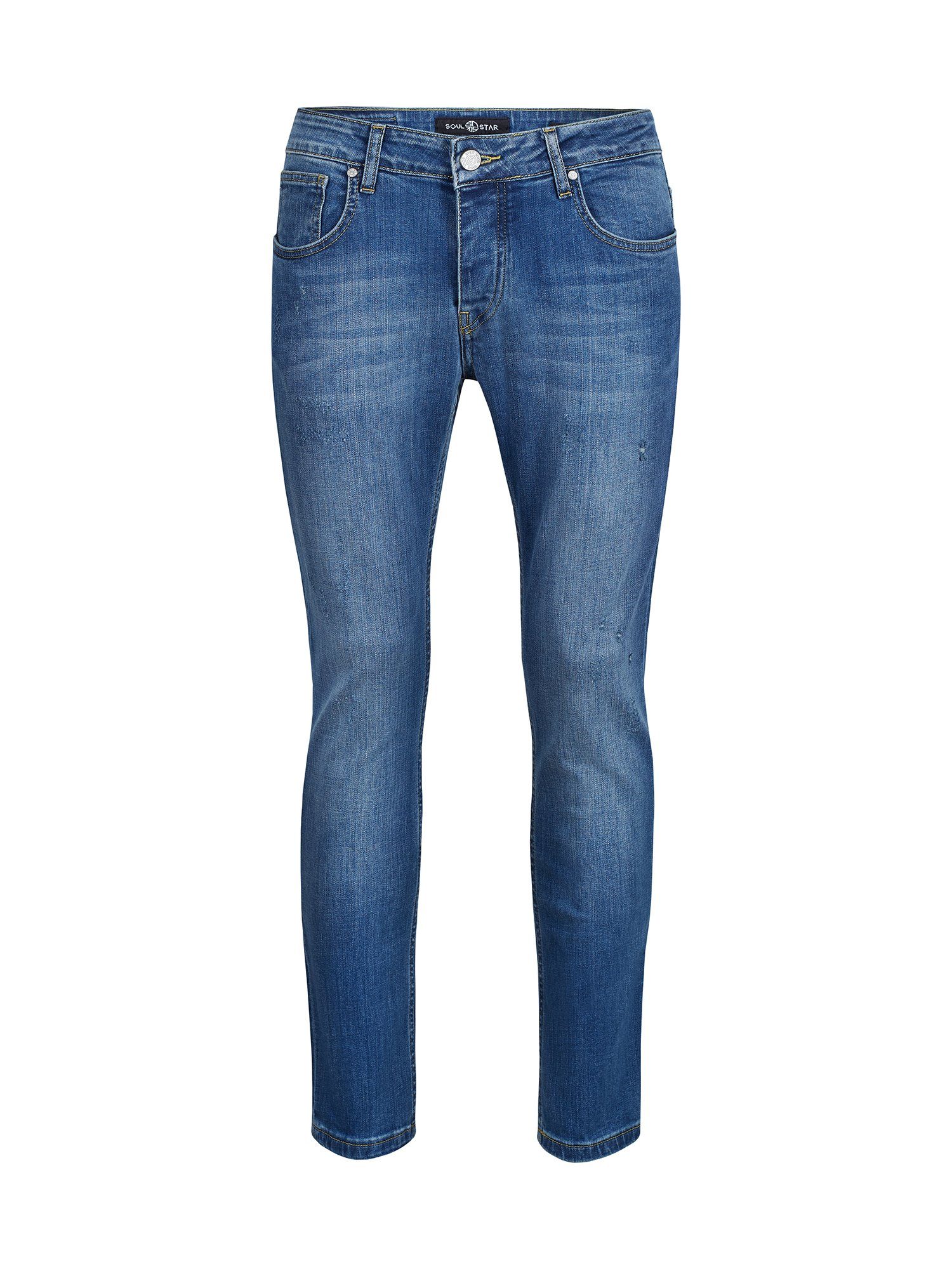 im Used-Wash-Stil MADRID hellblau SOULSTAR Regular-fit-Jeans
