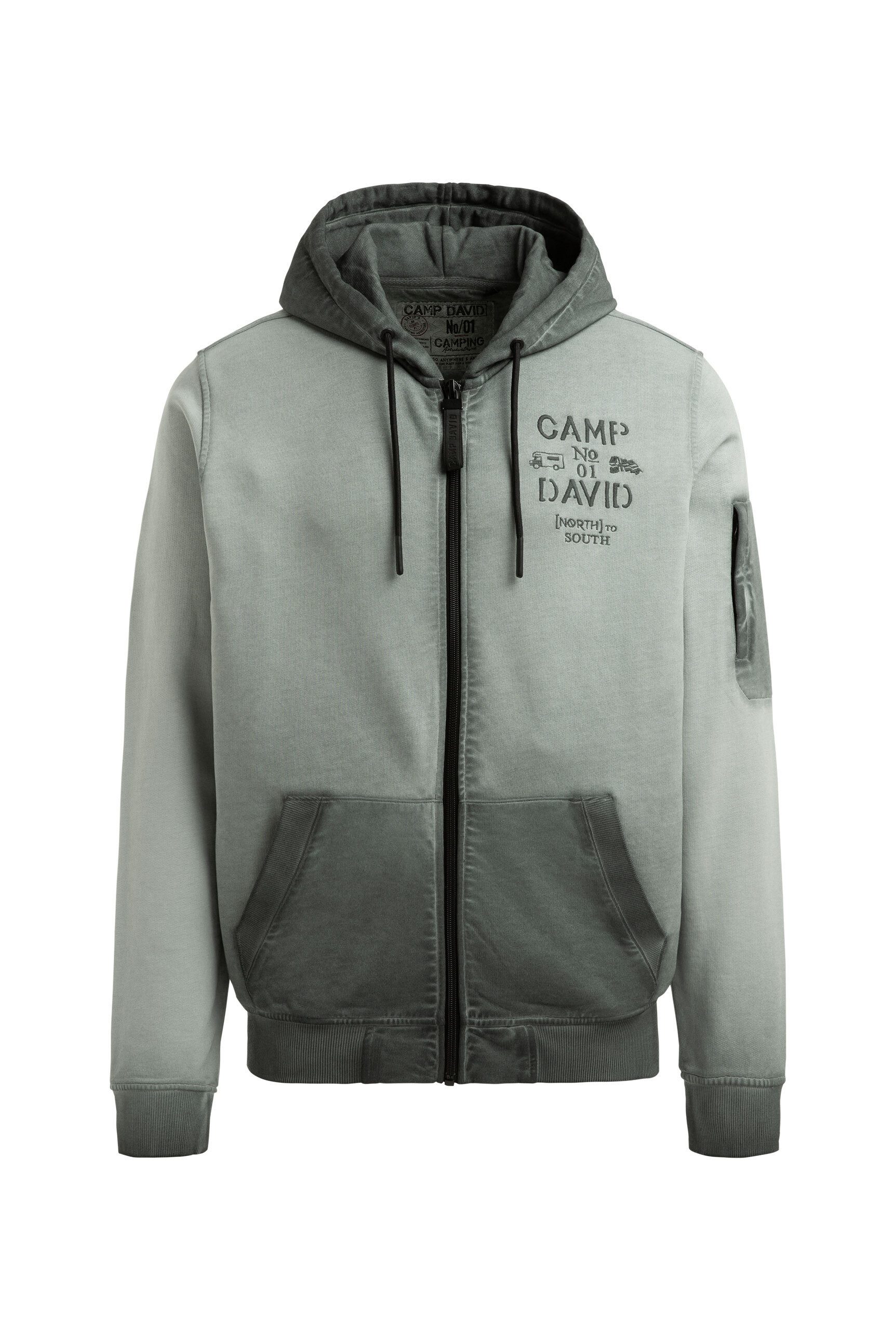 CAMP DAVID Kapuzensweatjacke mit Ärmeltasche