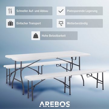 Arebos Bierzeltgarnitur Festzeltgarnitur, Biertisch Set, klappbar Campingtisch, (Set), Wetterfest & Pflegeleicht