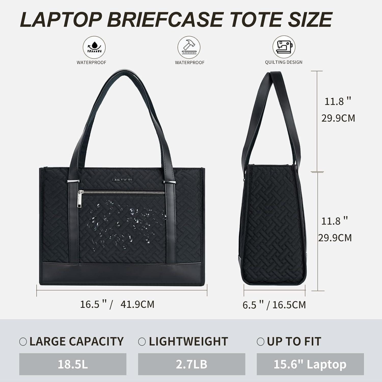 LuxusKollektion Laptoptasche Laptoptasche Damen 15,6 Zoll Grau Aktentasche Tote Bag Businesstasche