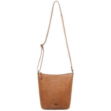 SID & VAIN Schultertasche Leder Umhängetasche Damen EMY, Beuteltasche Echtleder für Damen, Umhängetasche hellbraun