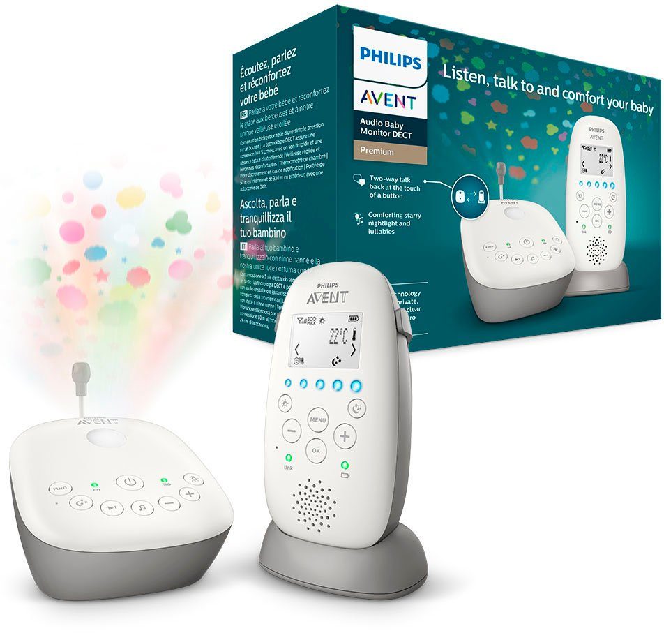 Philips AVENT Babyphone SCD733/26, mit Schlafliedern und Sternenhimmel-Projektion