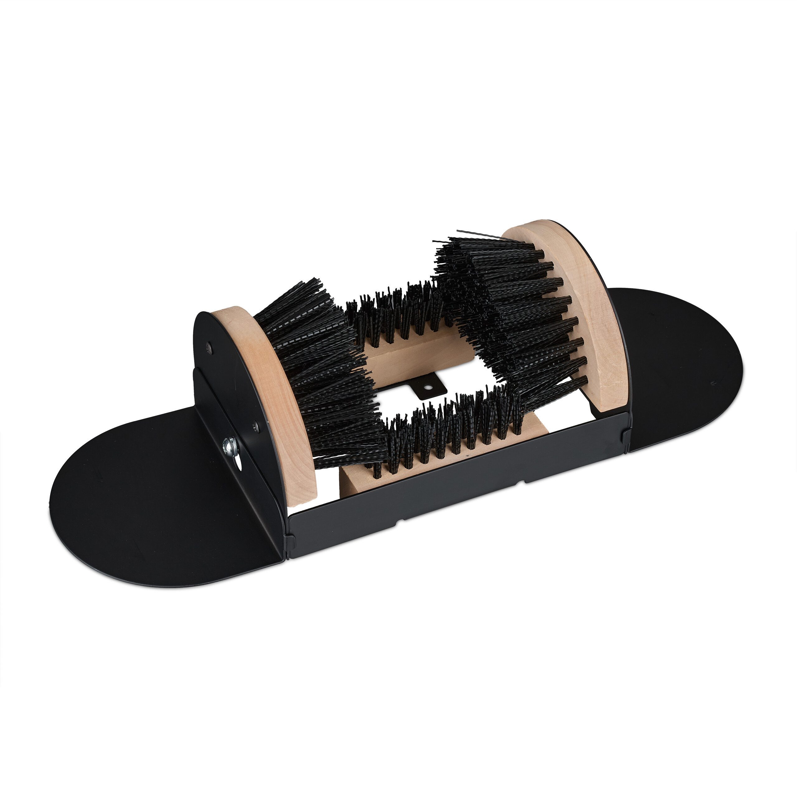 relaxdays Schuhputzbürste Schuhabstreifer mit Rundum-Bürsten
