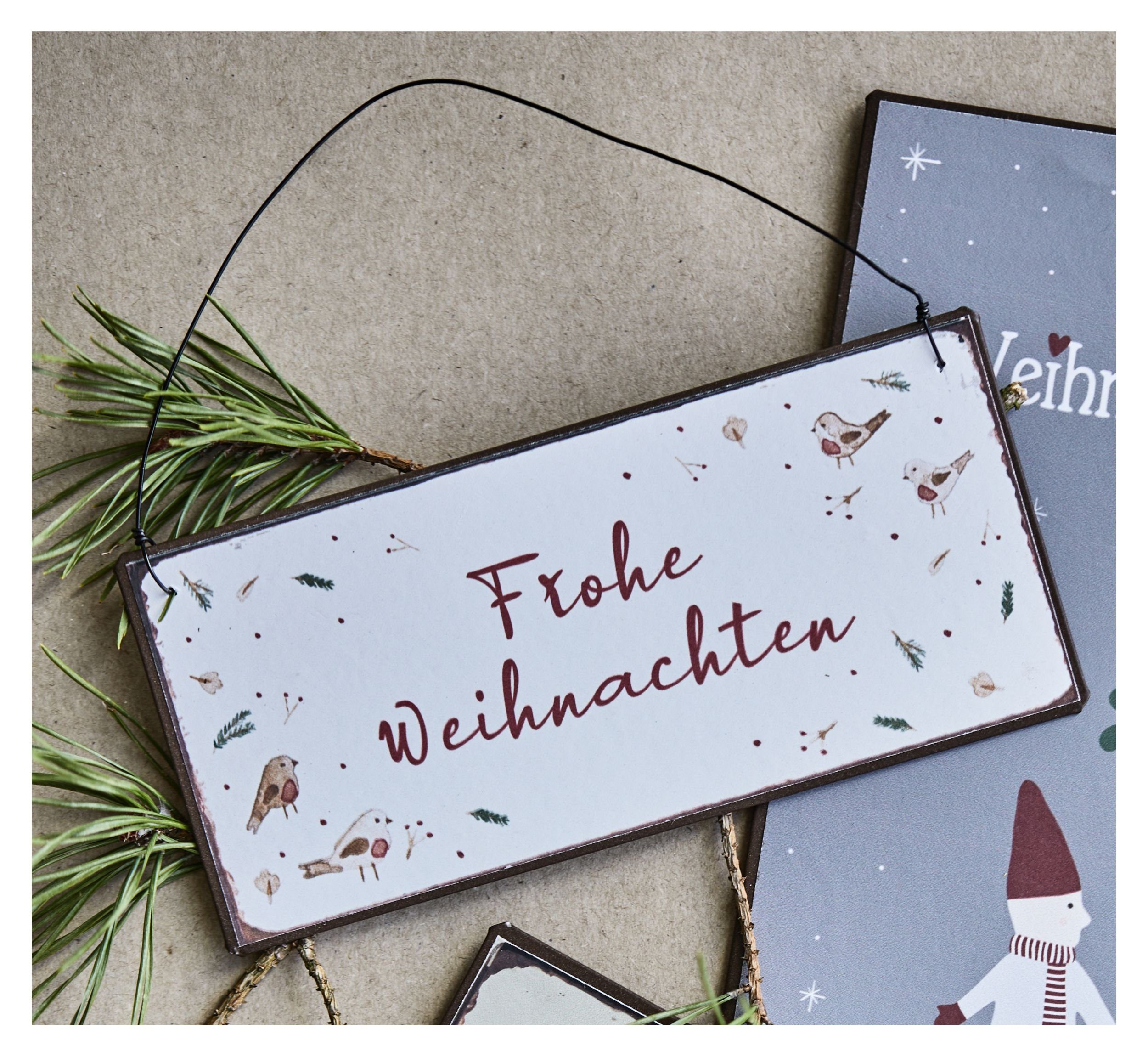 Ib Laursen Christbaumschmuck Wandschild Metallschild Schild "Frohe Weihnachten" Ib Laursen 70160-00