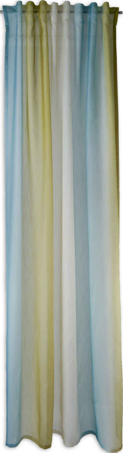 Vorhang Schlaufenschal Seitenschal Verdeckte Schlaufe Schlaufenvorhang 2517 Farbverlauf Grün Blau Rosa 140x245 cm, EXPERIENCE, Schlaufen (1 St), halbtransparent, Voile, Multifunktionsband