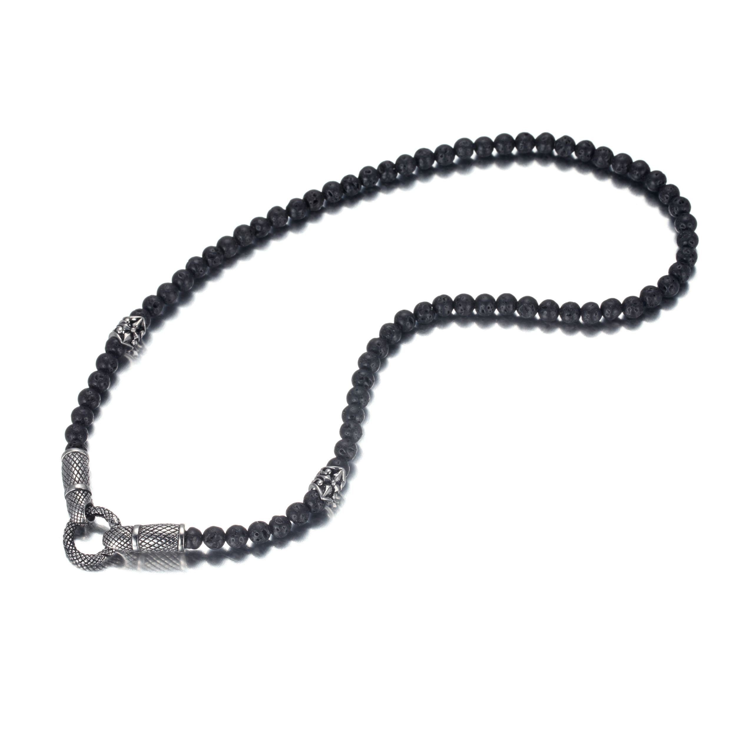 von Steinen Edelstahl aus Reptil Lava Ringverschluss für Beads Reptildesign die alle und mit \