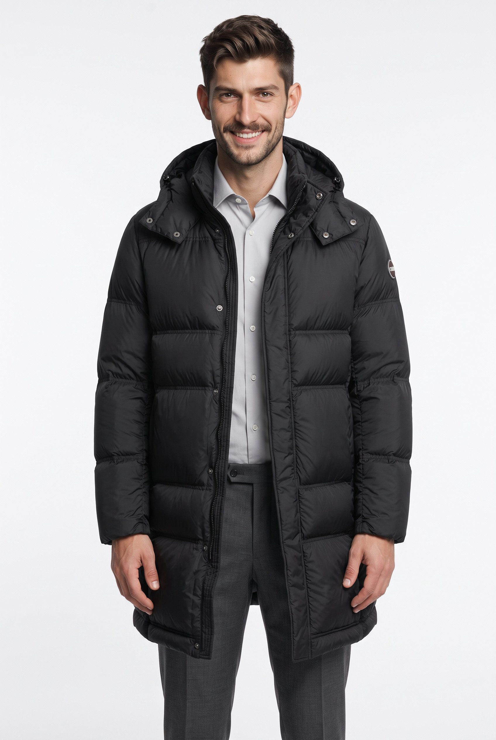 Colmar Daunenjacke Kapuze mit verstellbarem Tunnelzug, 2-Wege-Zipper