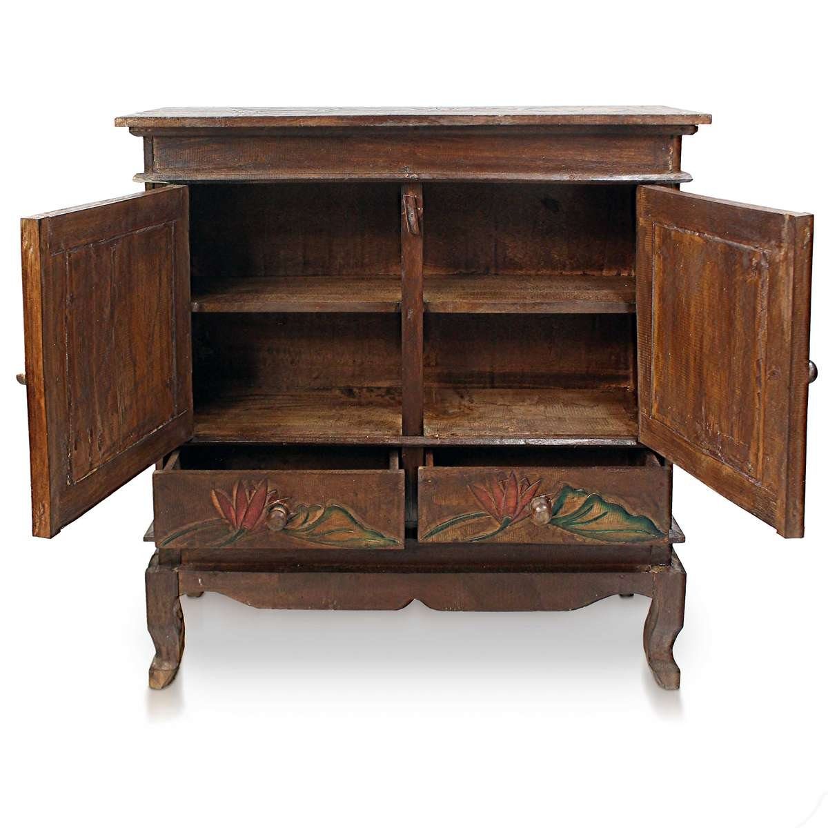 Oriental Galerie Mehrzweckschrank Schrank 85 x 80 cm Lotus Braun Color günstig online kaufen