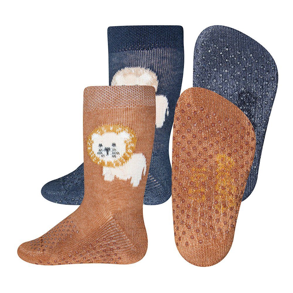 ABS-Socken Krabbelsocken 2er Pack Löwe