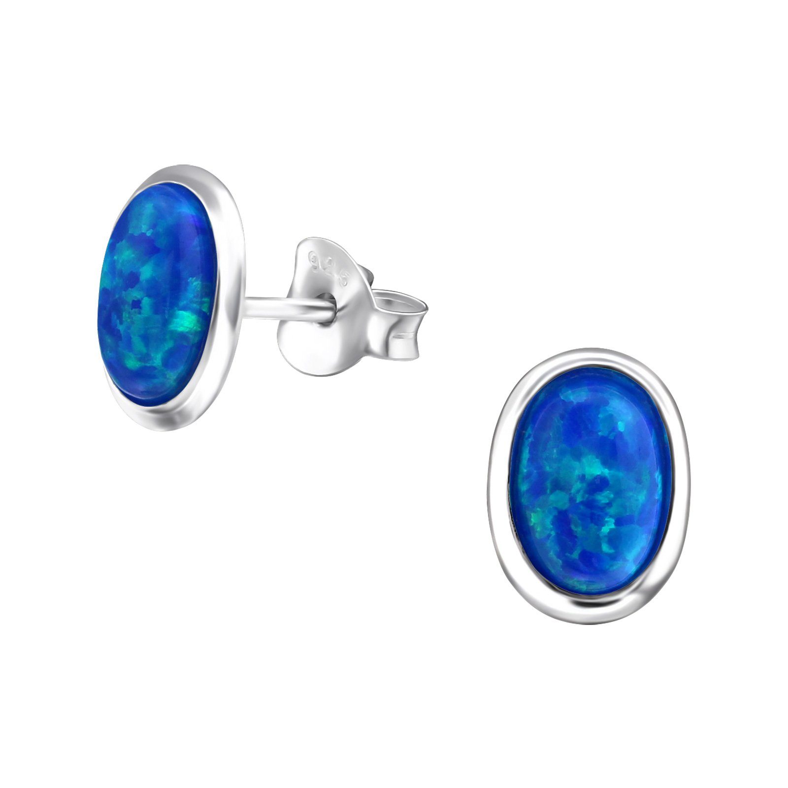 ALEXANDER YORK Paar Ohrstecker OPAL blau, 2-tlg., 925 Sterling Silber günstig online kaufen