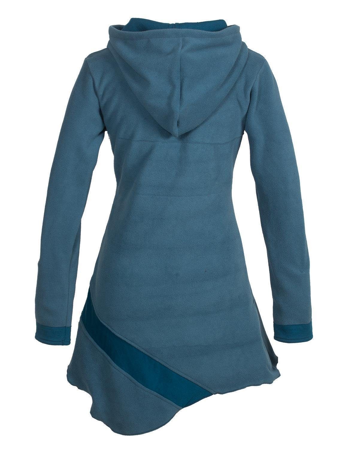 Vishes Minikleid Asymmetrisches Patchwork Kleid - Recycling-Fleece Hippie, günstig online kaufen